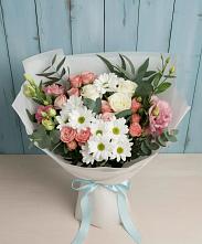Букет цветов из:  Розы, Лизиантусы и Хризантемы #REPLACE_PRED# Миатли