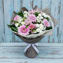 Букет цветов из:  Герберы, Альстромерии и Хризантемы в Миатли