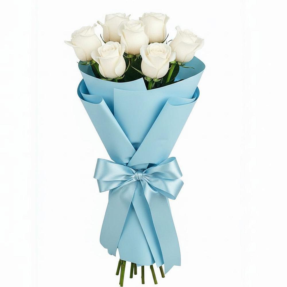 Букет 7 белых роз Проуд в Миатли