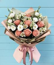 Букет цветов из:  Розы, Альстромерии и Лизиантусы #REPLACE_PRED# Миатли