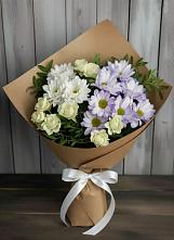 Букет цветов из:  Хризантемы и Розы #REPLACE_PRED# Миатли