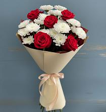 Букет цветов из:  Розы и Хризантемы в Миатли