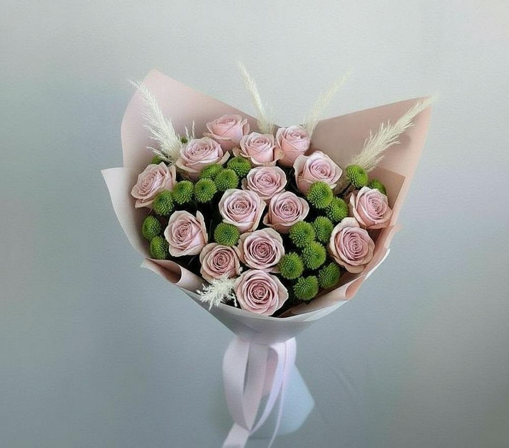 Букет цветов из: Розы и Хризантемы в Миатли