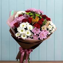 Букет цветов из:  Розы, Хризантемы и Альстромерии #REPLACE_PRED# Миатли