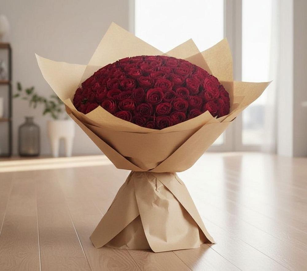Букет 101 Красная роза в Миатли
