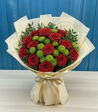 Букет цветов из:  Розы и Хризантемы в Миатли