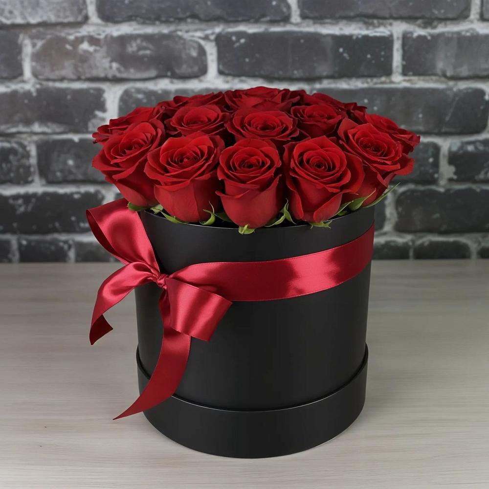 Цветочная композиция из Розы в шляпной коробке в Миатли