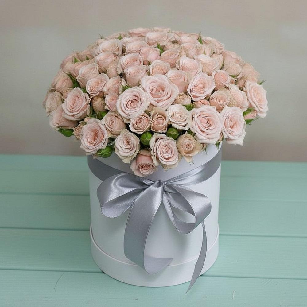 Цветочная композиция из Розы в шляпной коробке в Миатли